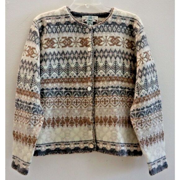 Orvis 0882 HK 89W Women’s Sz M (10/12) 100% Wool Button Front Sweater - Picture 1 of 9